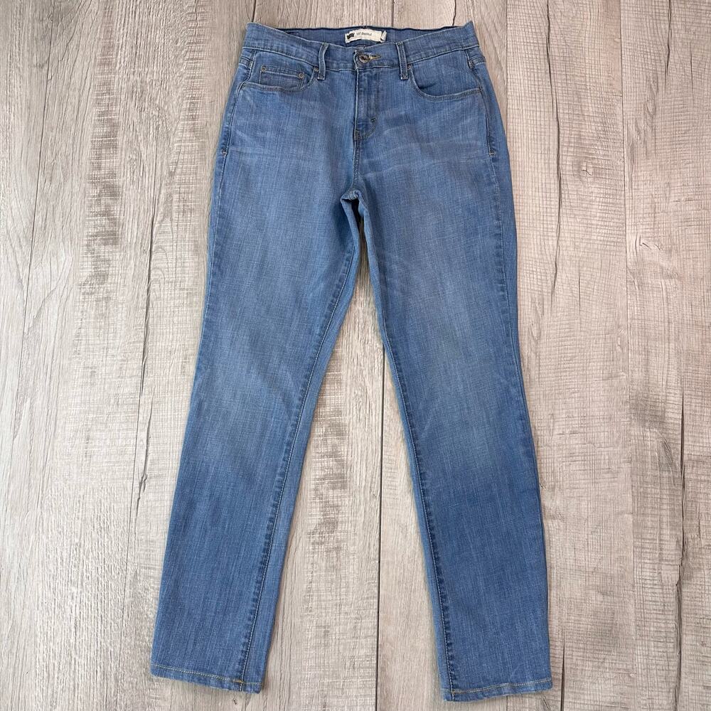Levi's 515 Bootcut Light Wash Denim Jeans Womens Sz 6 Mid Rise Embroidery WPL423